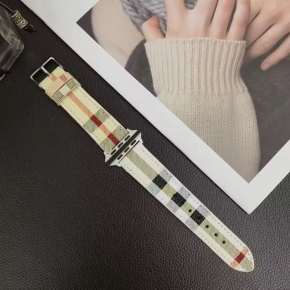 Leather Plaid Apple Watch Band 38/40/41/42/44 - Picture 16 of 16